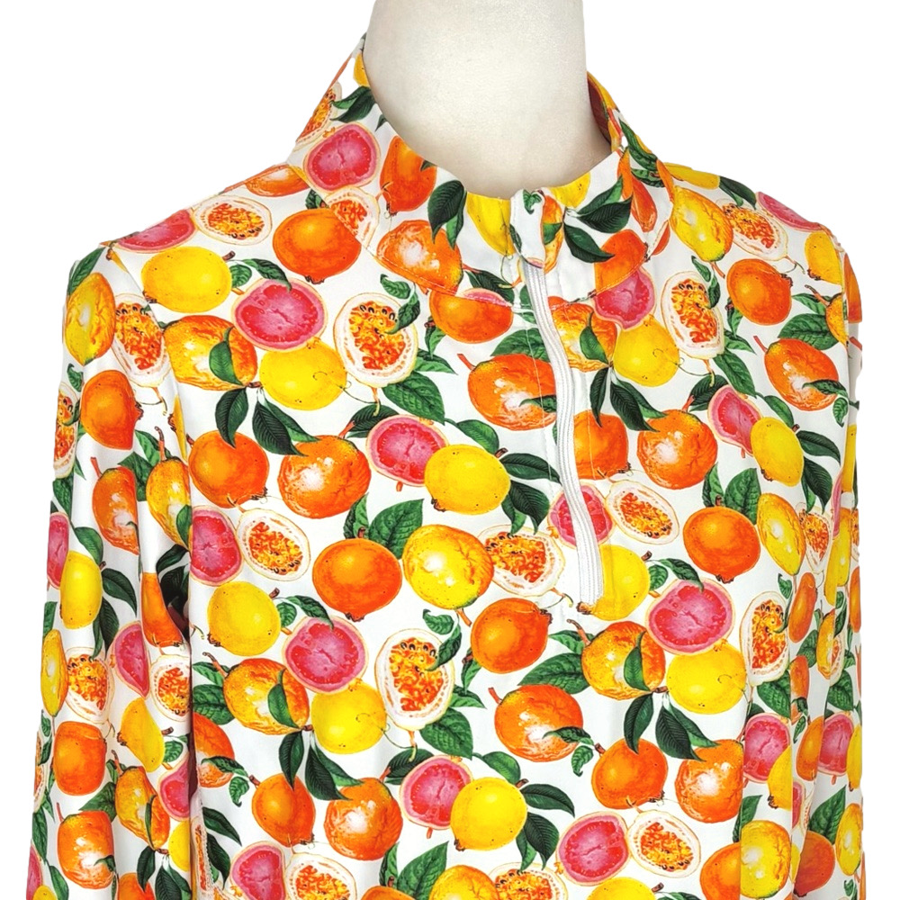 Citrus print rashguard swim shirt